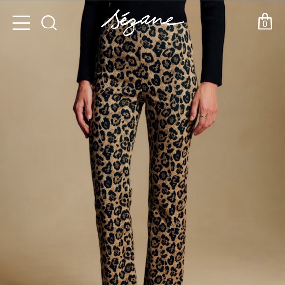 Sezane Pants - Sezane Ciara Trousers Leopard Jacquard - Size 10 NWT